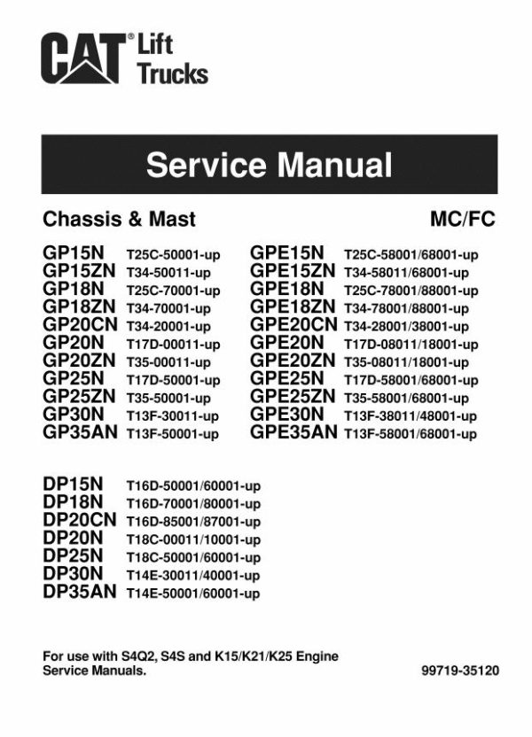 CAT Forklift GPE30N Service Manual