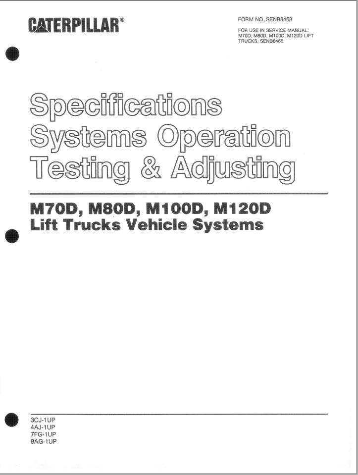 CAT Forklift M100D Service Manual