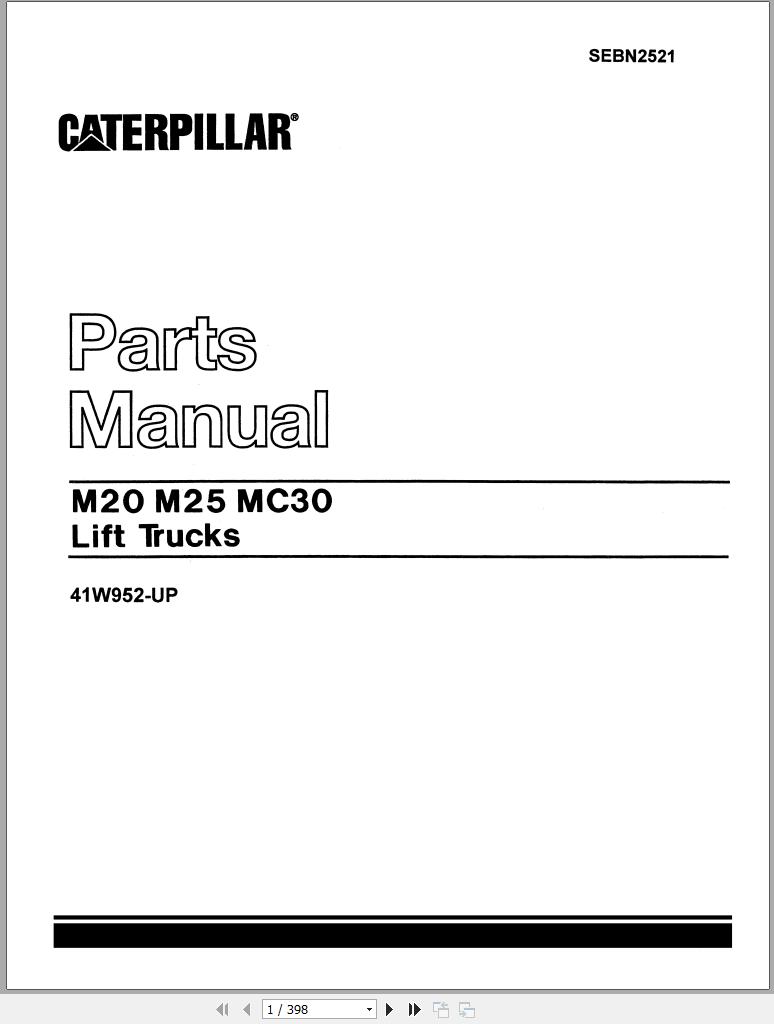 CAT Forklift M20 Spare Parts Manual