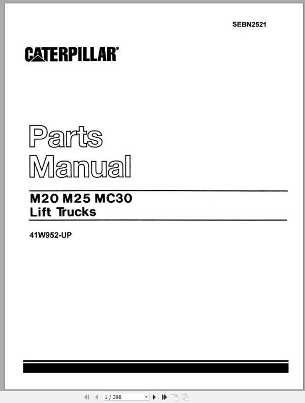 CAT Forklift M25 Spare Parts Manual