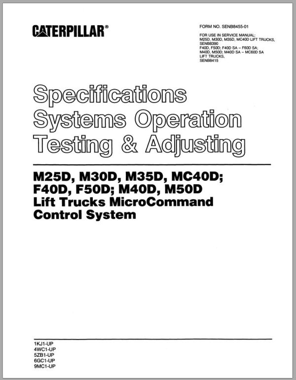 CAT Forklift M30D Service Manual