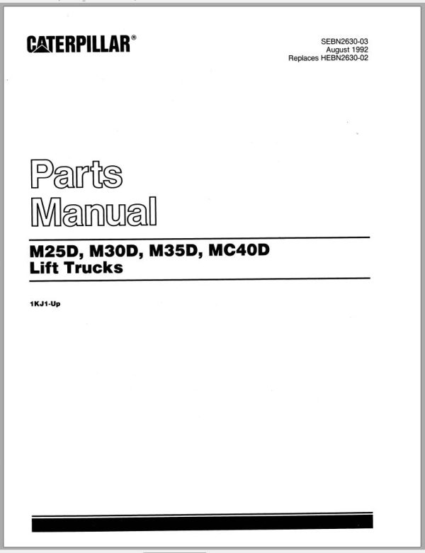 CAT Forklift M35D Spare Parts Manual
