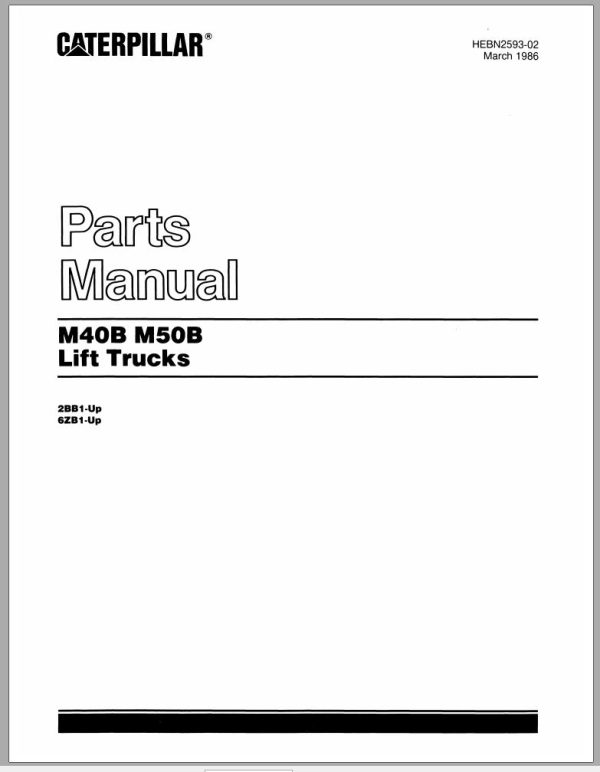 CAT Forklift M50B Parts Operation Maintenance Manual 1