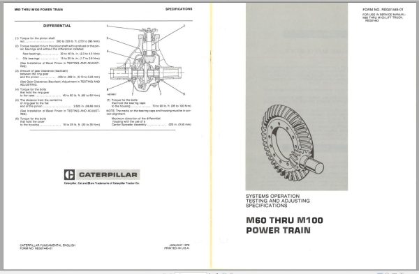 CAT Forklift M60 Service Manual 1