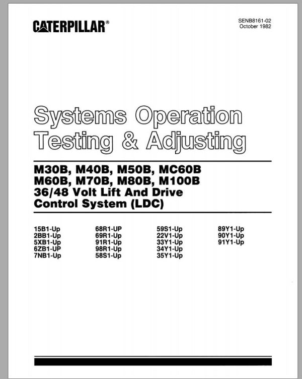 CAT Forklift M60B Service Manual