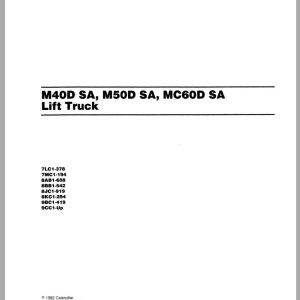 CAT Forklift M60D Spare Parts Manual