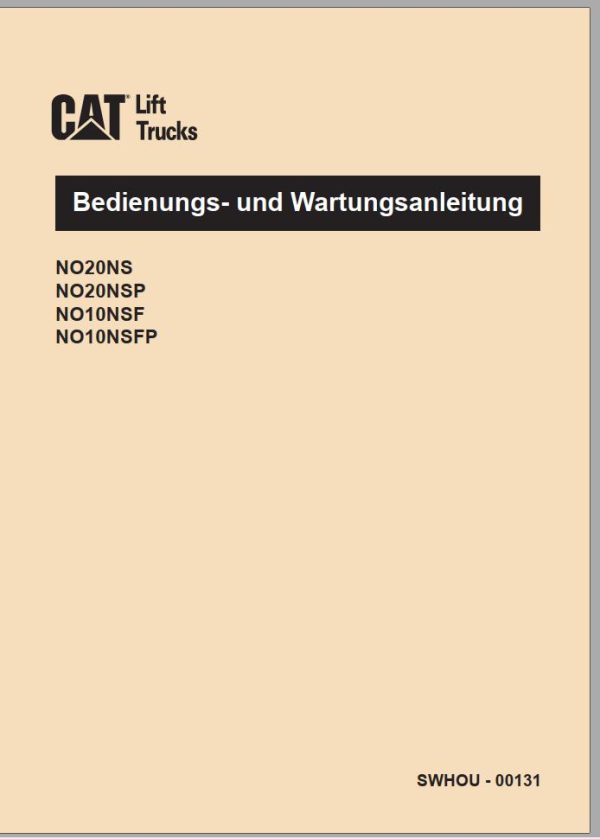 CAT Forklift NO10NSF Operation Maintenance Manual 2
