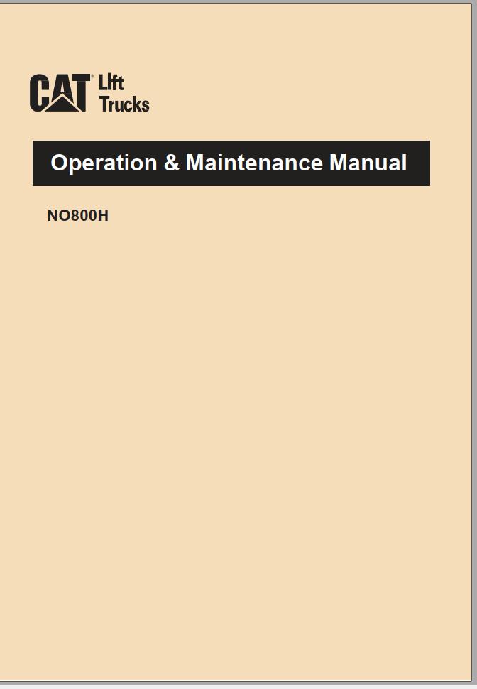 CAT Forklift NO800H Service Manual