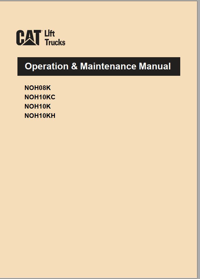 CAT Forklift NOH08K Service Operation Maintenance Manual