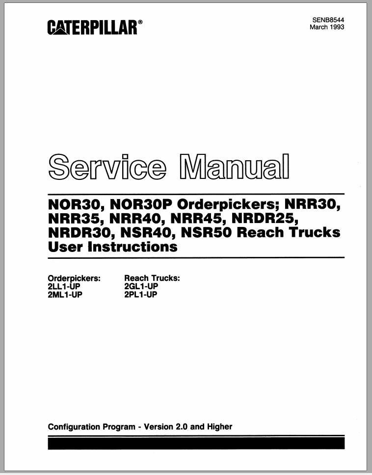 CAT Forklift NOR30 NOR30P Service Manual