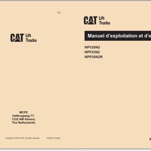 CAT Forklift NPF25N2 Service Operation Maintenance Manual