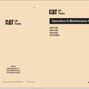 CAT Forklift NPP20MR Service Operation Maintenance Manual