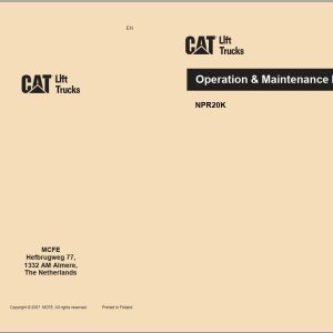 CAT Forklift NPR20K Service Operation Maintenance Manual