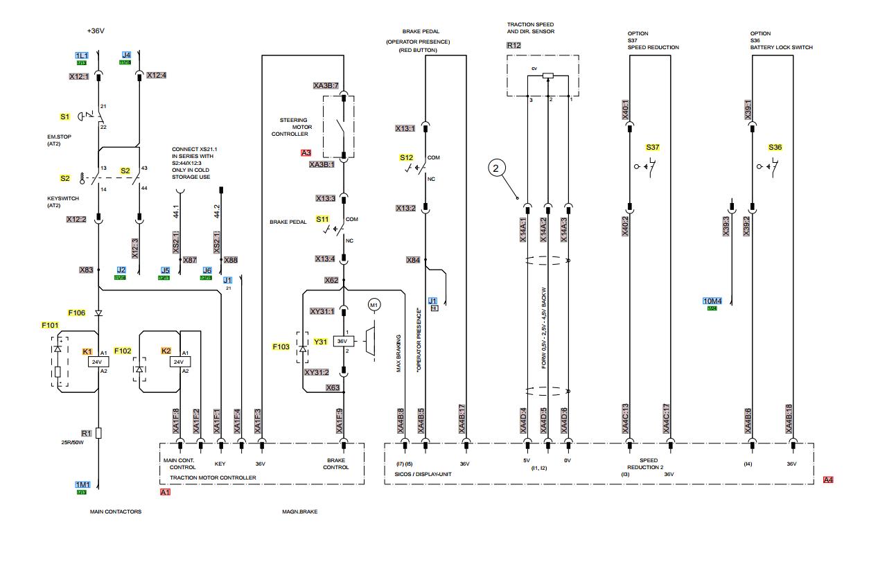 CAT Forklift NR4500P 36V Schematic