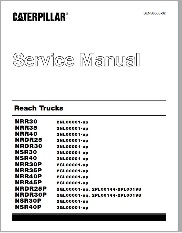 CAT Forklift NRDR25P Service Manual