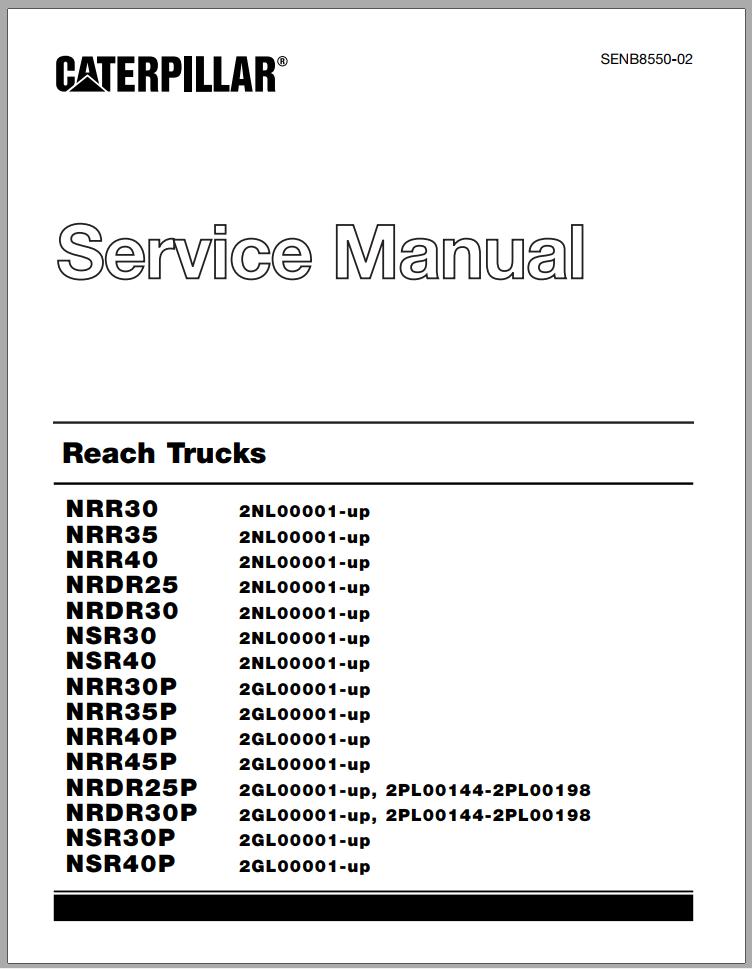 CAT Forklift NRDR30 NRDR30P Service Manual