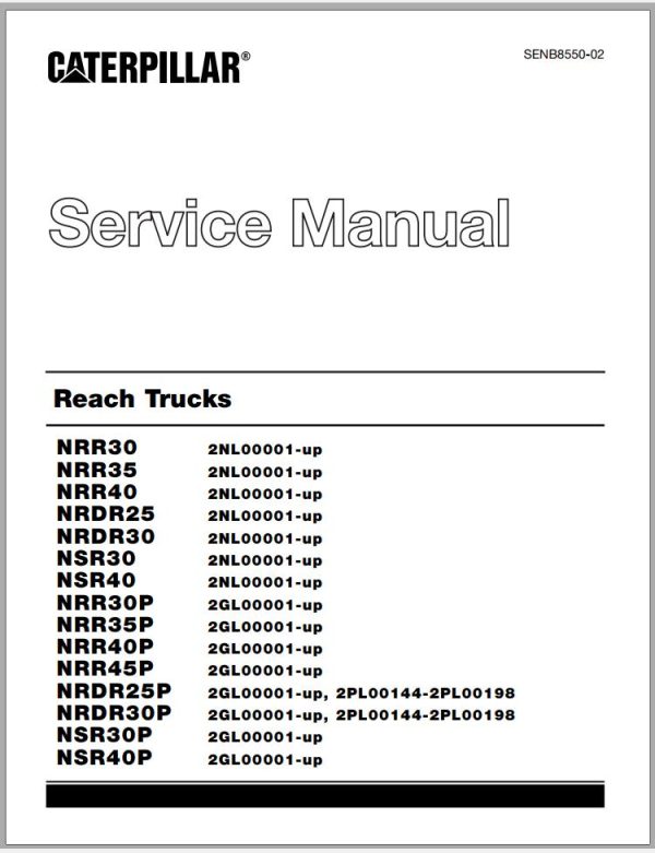 CAT Forklift NRR40P Service Operation Maintenance Manual