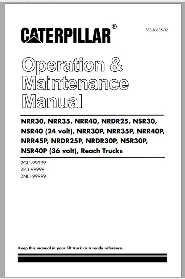 CAT Forklift NRR40P Service Operation Maintenance Manual 1