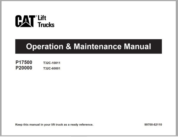 CAT Forklift P17500 P20000 Schematic Service Operation Maintenance Manual 1