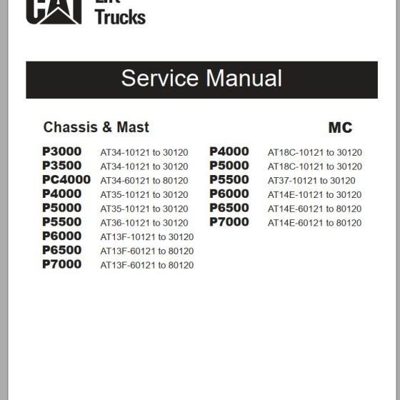 CAT Forklift P4000 P5000 P5000 P6500 P7000 Schematic, Service