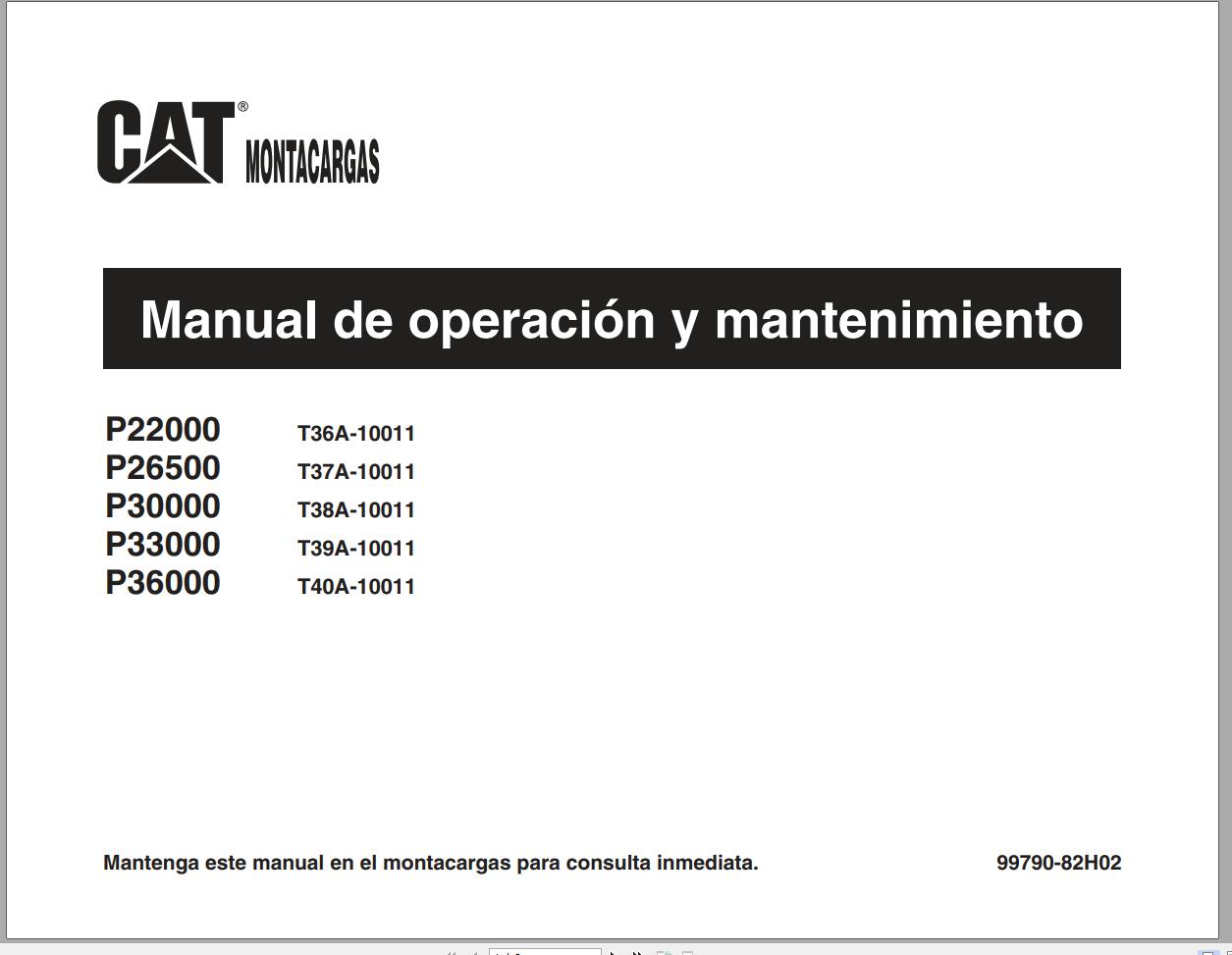 CAT Forklift P30000 Schematic Service Operation Maintenance Manual
