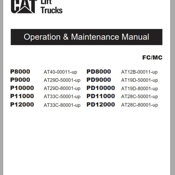 CAT Forklift P5500 P6000 Schematic, Service, Operation & Maintenance