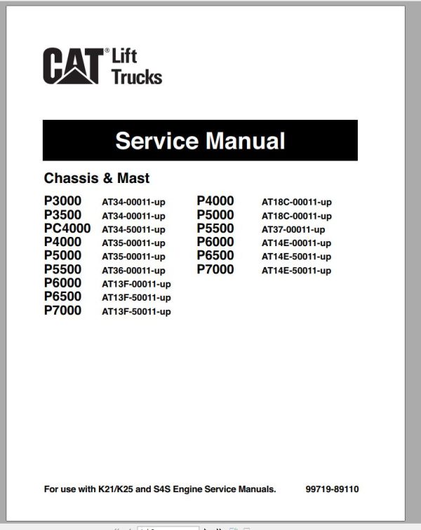 CAT Forklift PC4000 Schematic Service Operation Maintenance Manual 1
