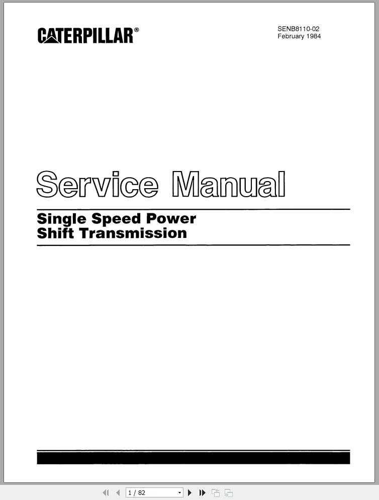 CAT Forklift T100C Service Operation Maintenance Manual