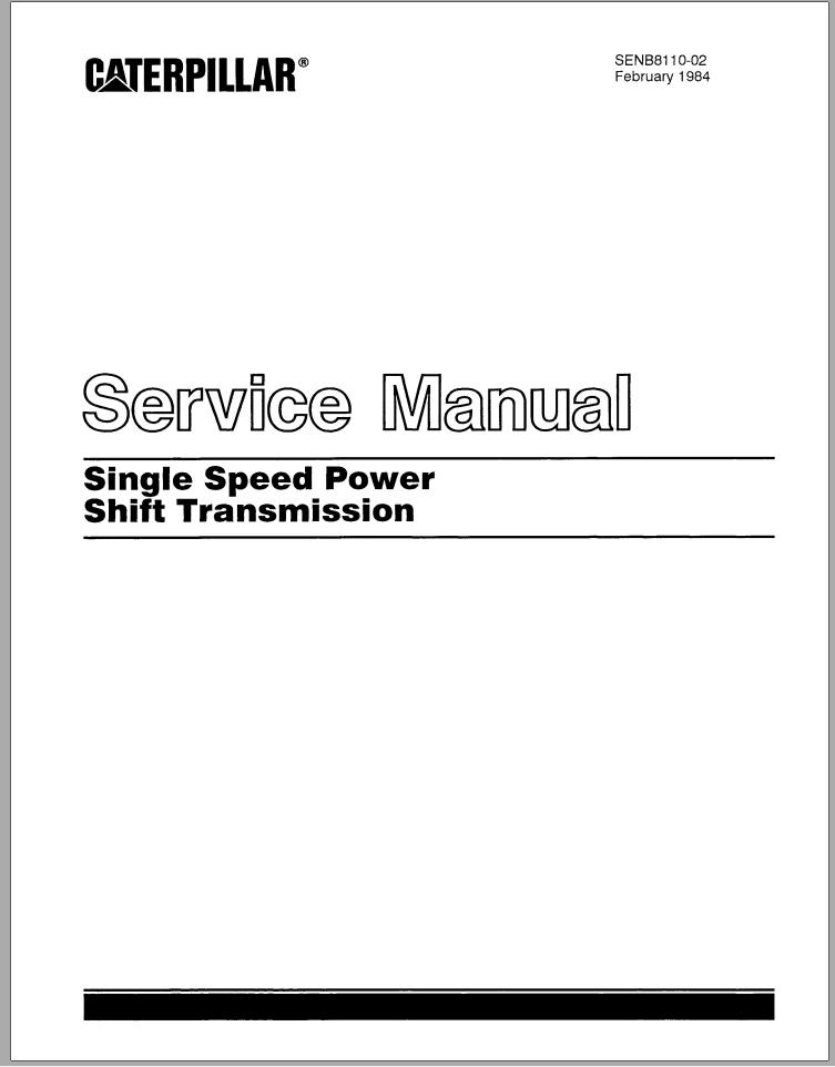 CAT Forklift T100D Service Manual