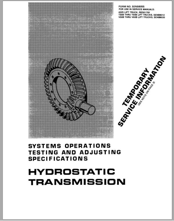CAT Forklift T100D Service Manual 1