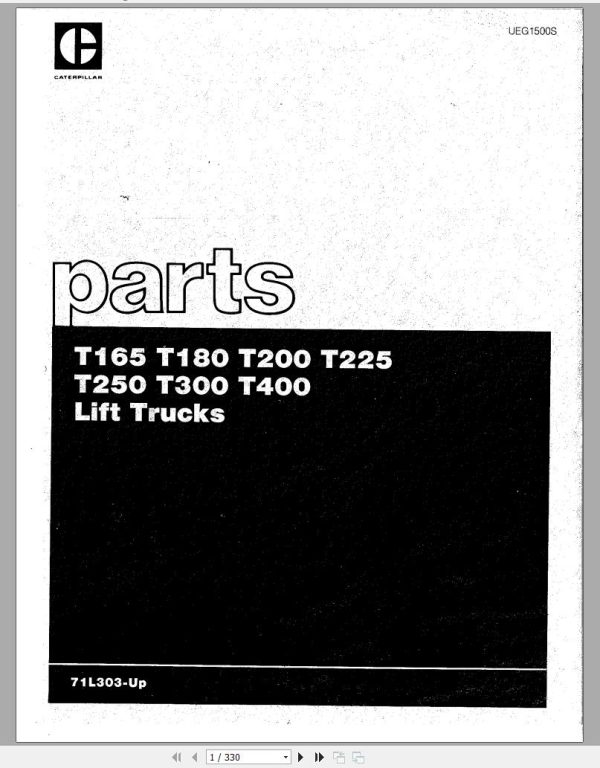 CAT Forklift T200 Spare Parts Manual