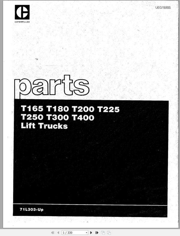 CAT Forklift T225 T250 T300 Spare Parts Manual 1