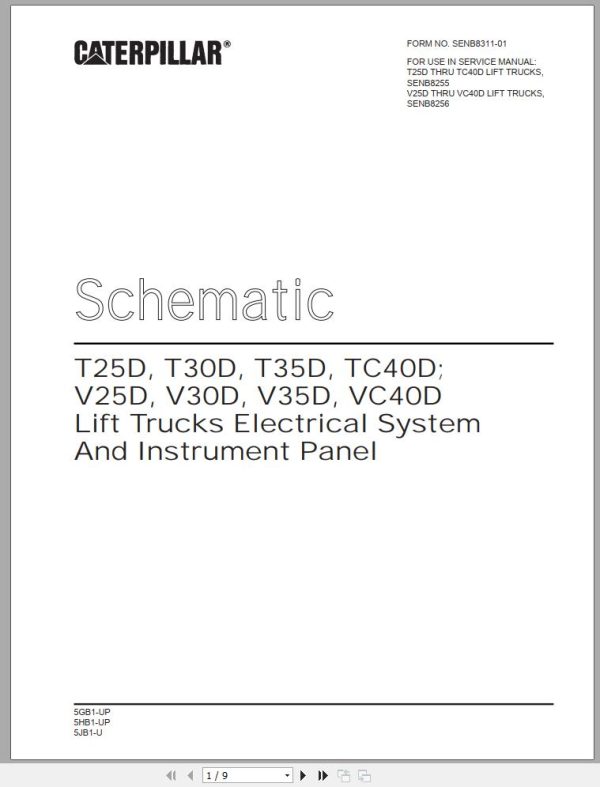 CAT Forklift T25D Service Manual