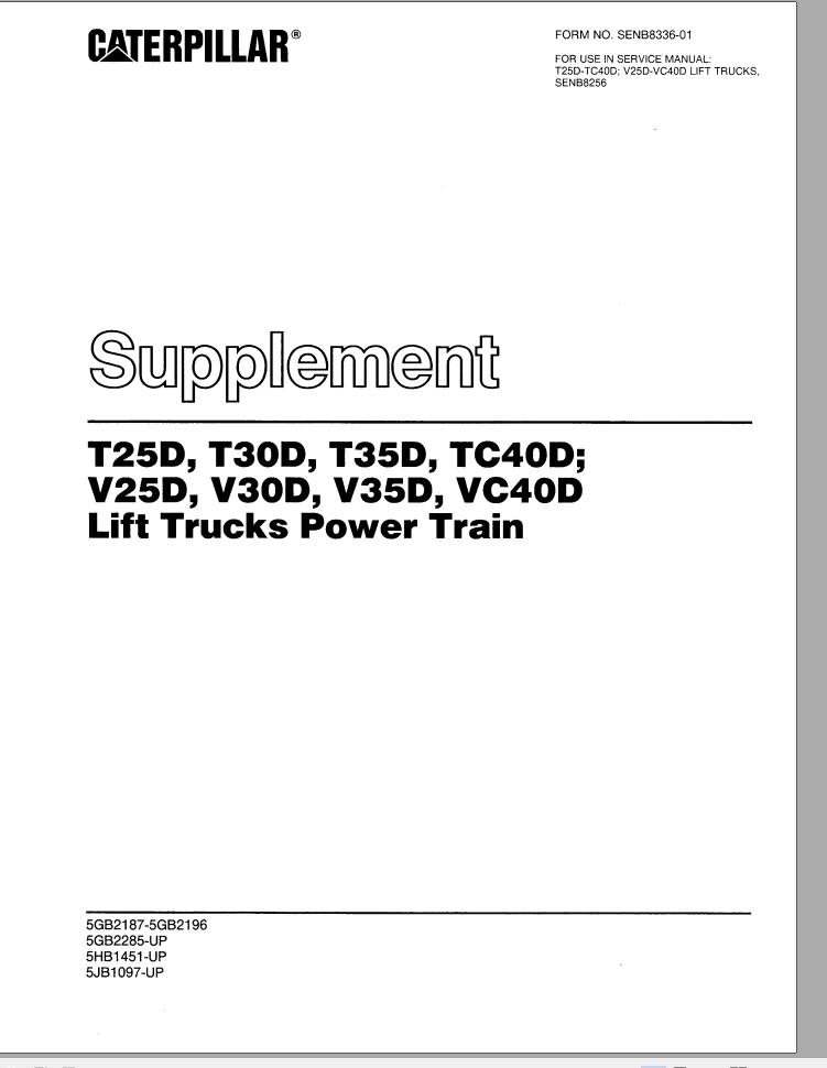 CAT Forklift T30C Schematic