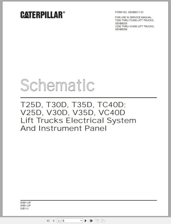 CAT Forklift T35D Service Manual