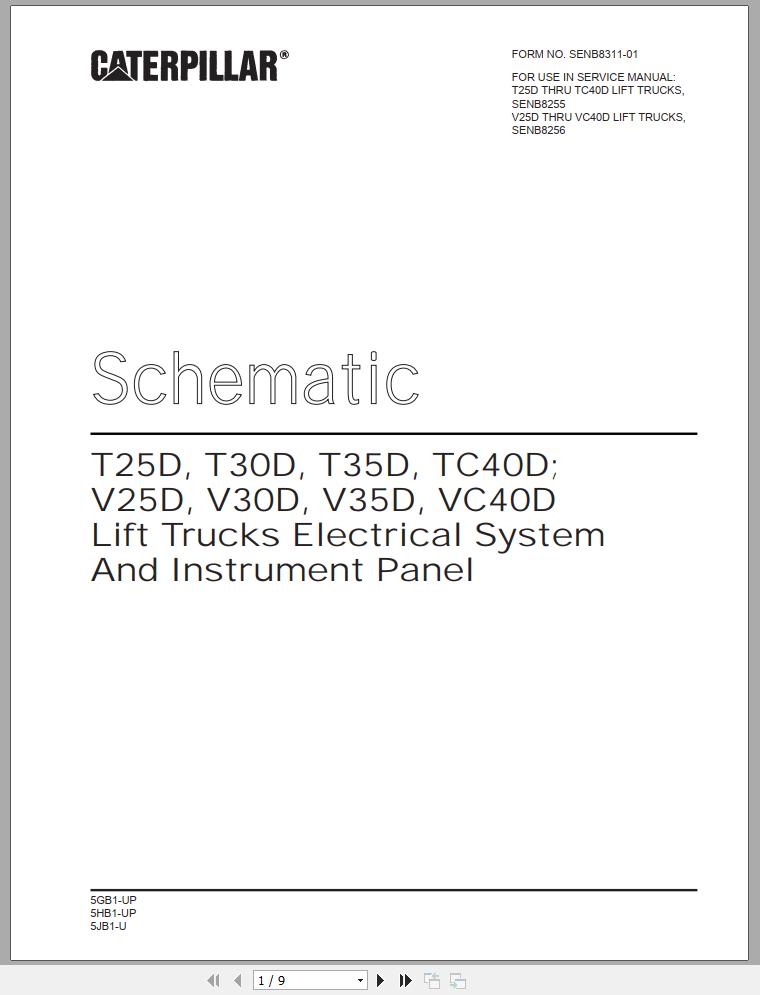 CAT Forklift T35D Service Manual