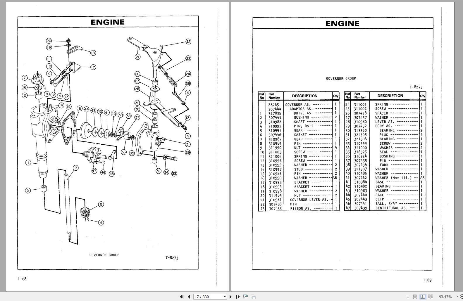 CAT Forklift T400 Spare Parts Manual