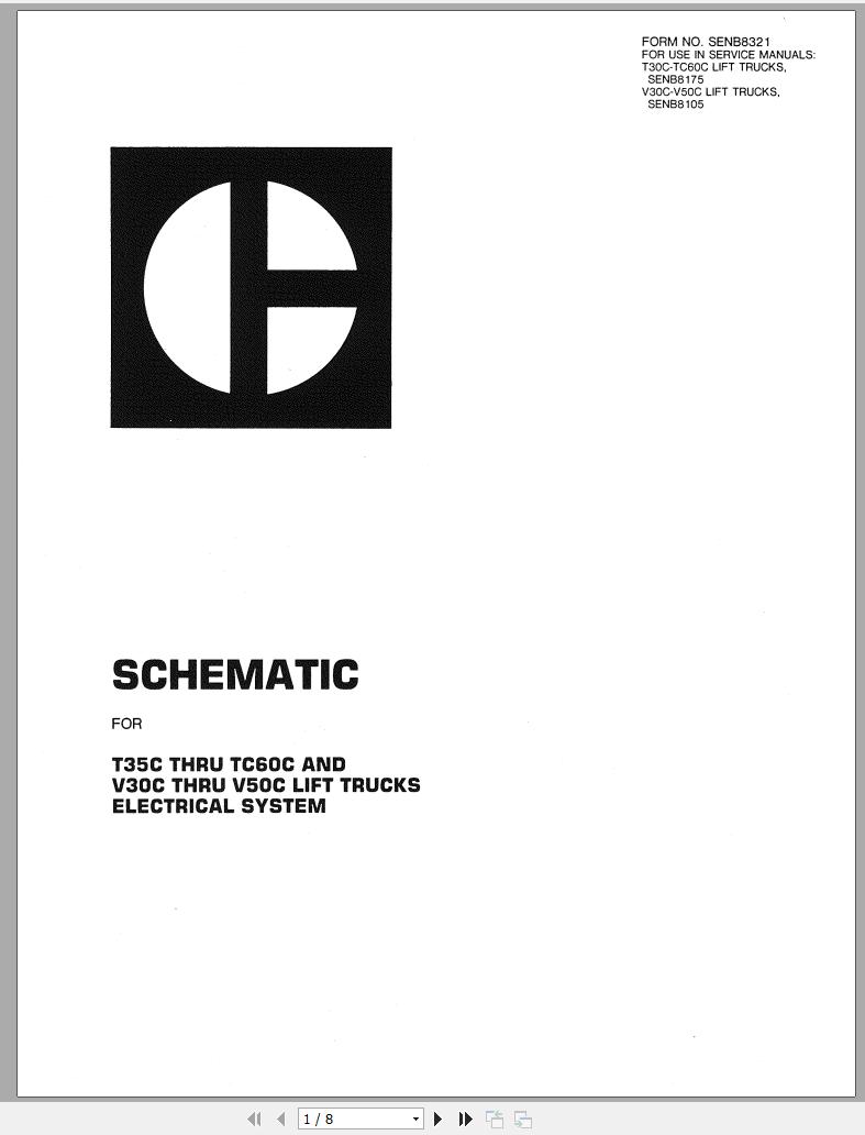 CAT Forklift T40C T50C T55C Schematic