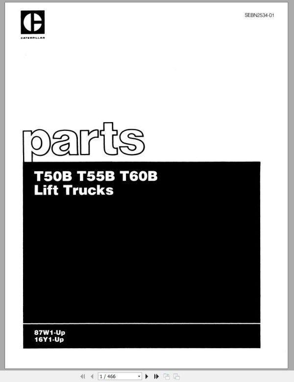 CAT Forklift T55B Spare Parts Manual