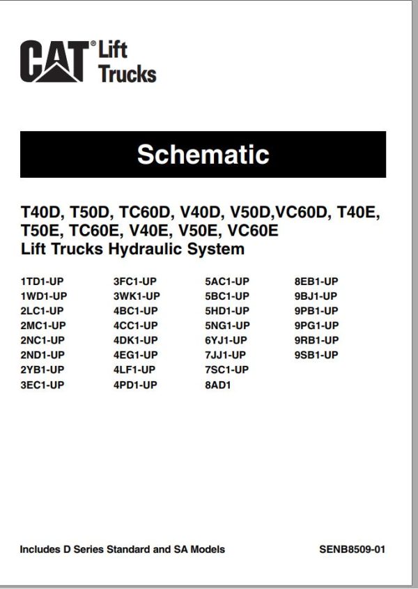 CAT Forklift T60E Service Manual