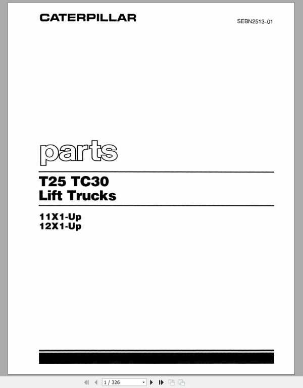 CAT Forklift TC30 Spare Parts Manual 1