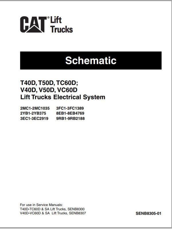 CAT Forklift TC60D Schematic Service Manual