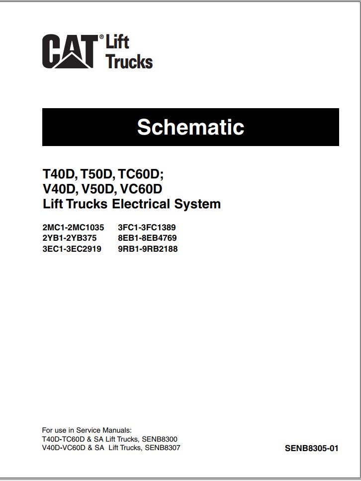 CAT Forklift TC60D Schematic Service Manual