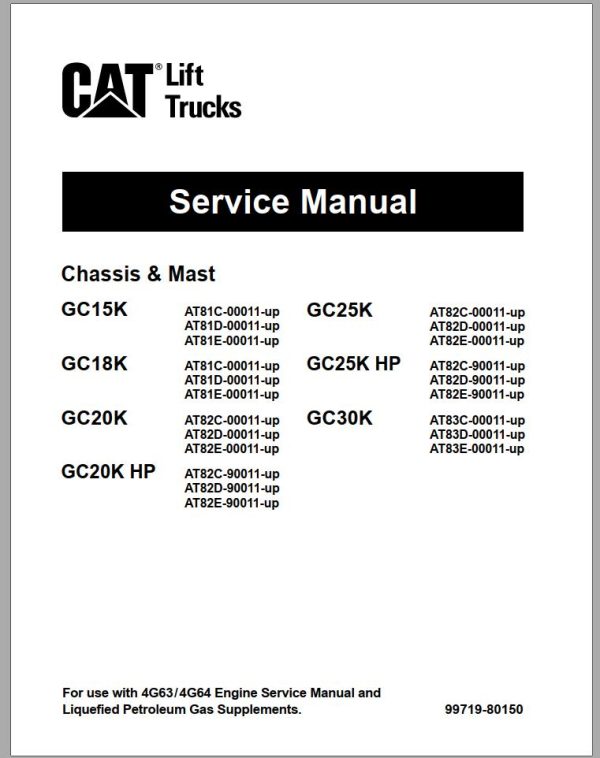 CAT Forklift TGC25 Service Manual