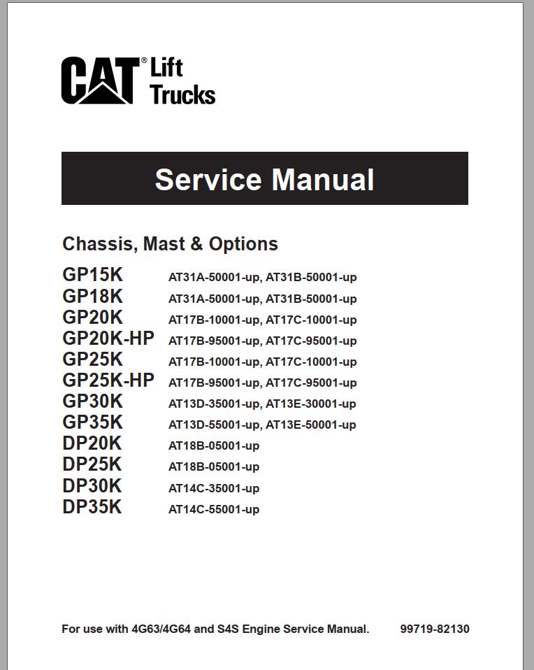 CAT Forklift TGP25 Service Manual