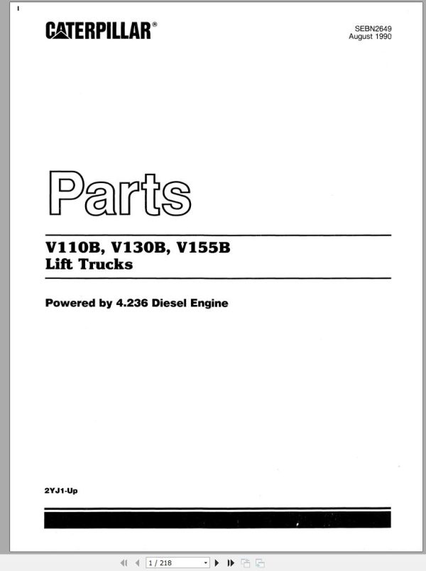 CAT Forklift V110B Spare Parts Manual 1