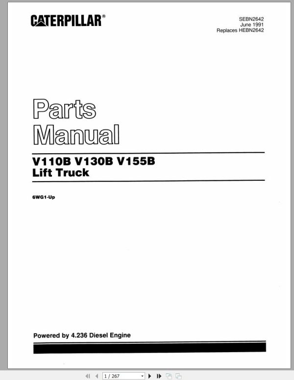CAT Forklift V130B Spare Parts Manual 1