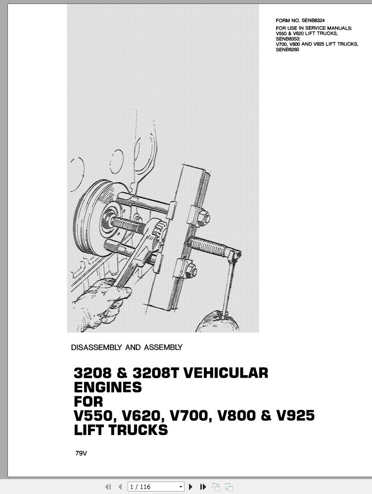 CAT Forklift V180C V200C V200C STR V225C Service Manual