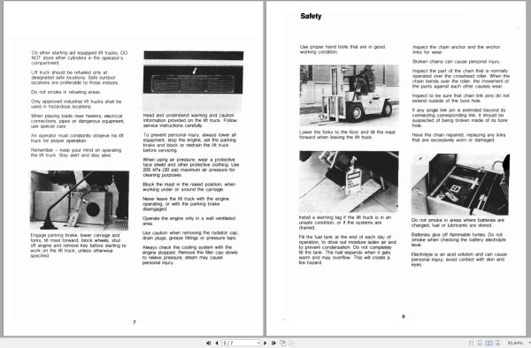 CAT Forklift V225B Operation Maintenance Manual 1