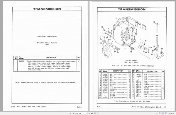 CAT Forklift V225HF Spare Parts Manual 1
